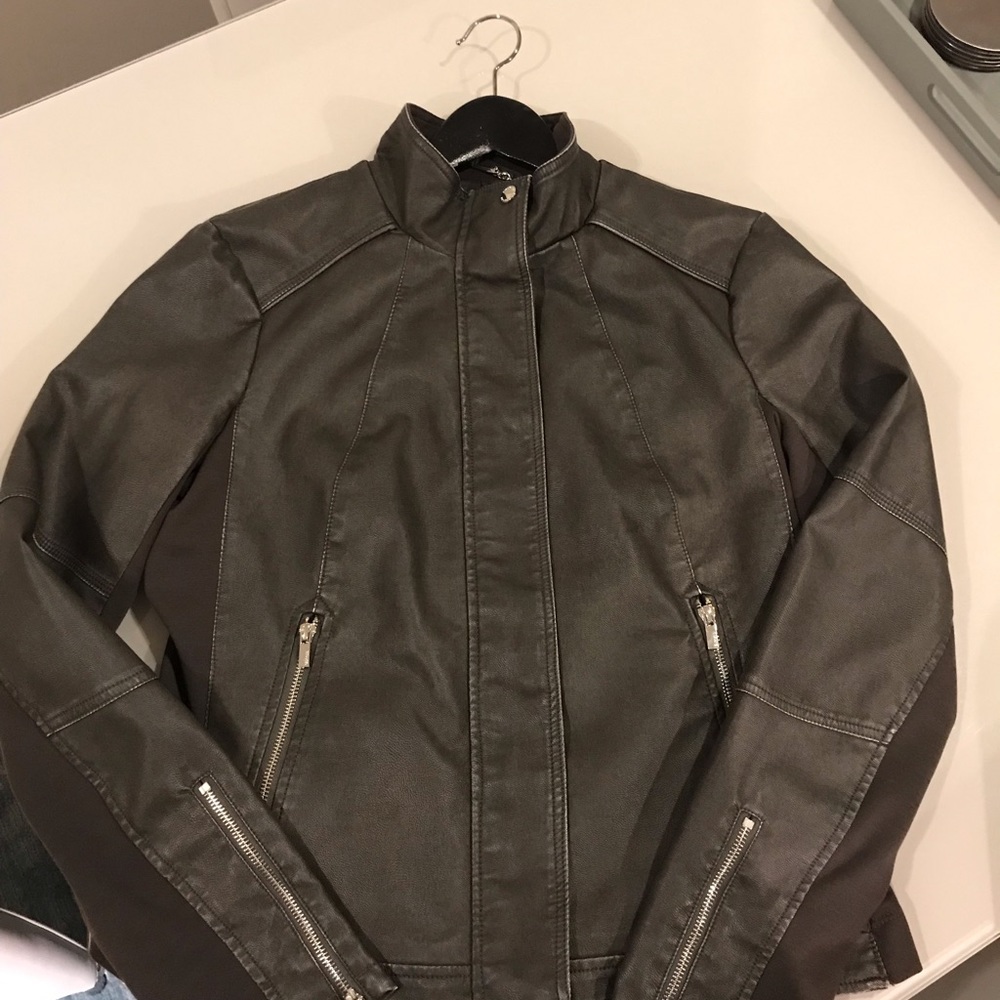 NWOT EXPRESS( minus the leather jacket) grey, sz L